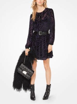 NWT Michael Kors Purple Velvet Tie Jacquard Dress 